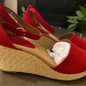 Style & Co. Red Wedge Sandals